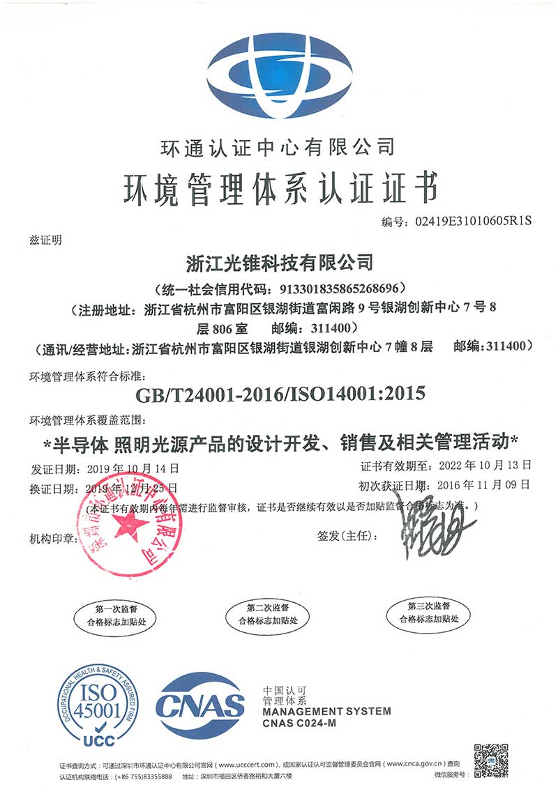 2019 ISO System Certificate
